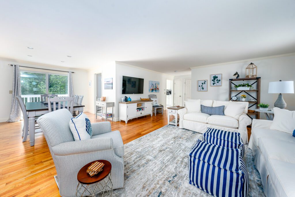 The dining area opens to the living room.